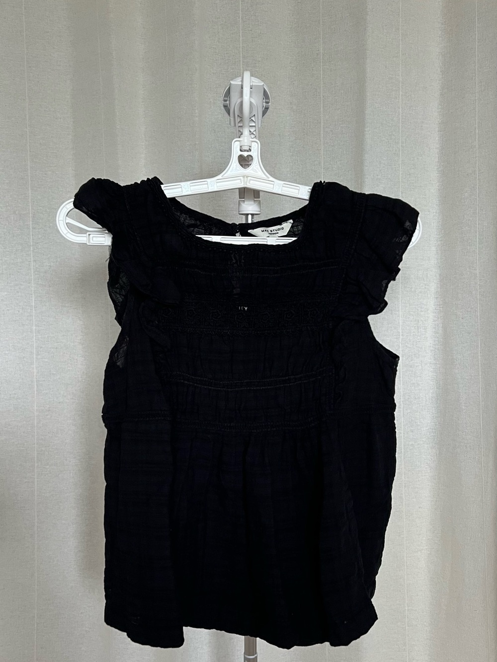 Max Studio Black Ruffle Detail Blouse